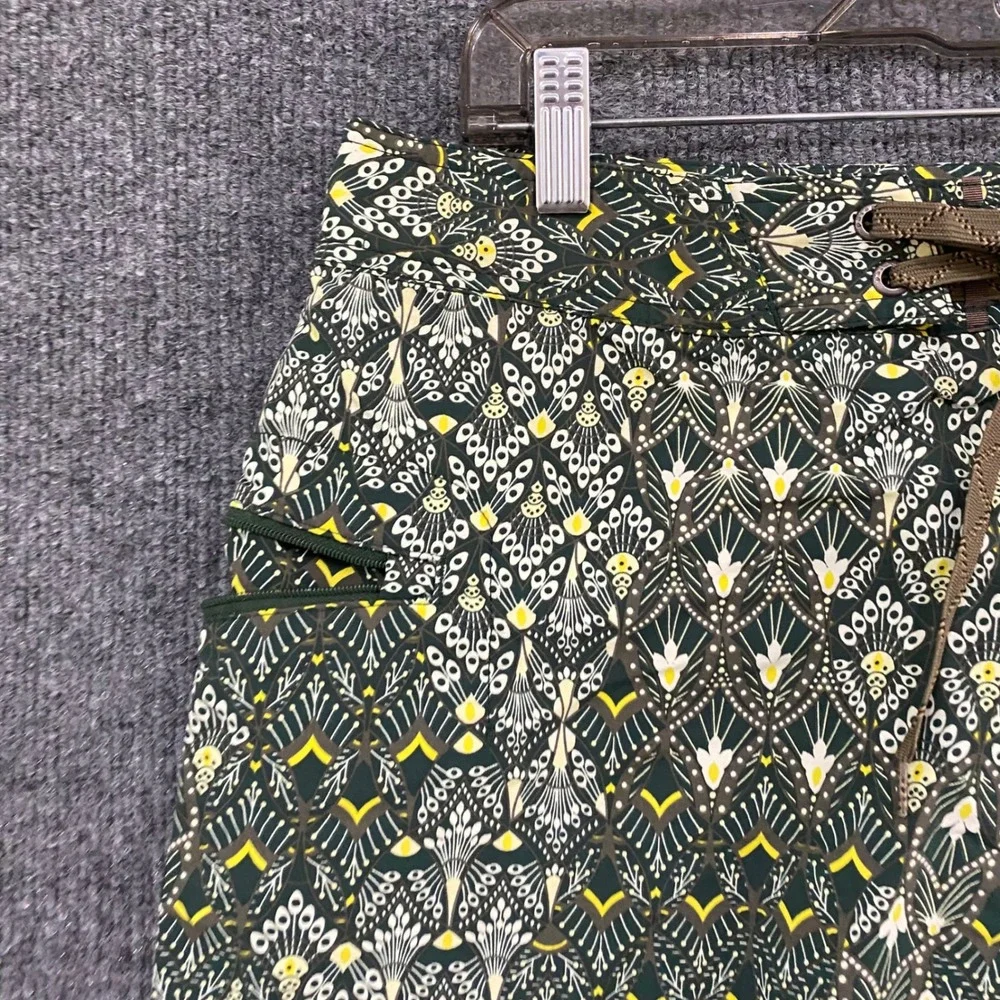 Patagonia Mens 36 Green Yellow Geometric Fan Print Board Shorts Swim Trunks